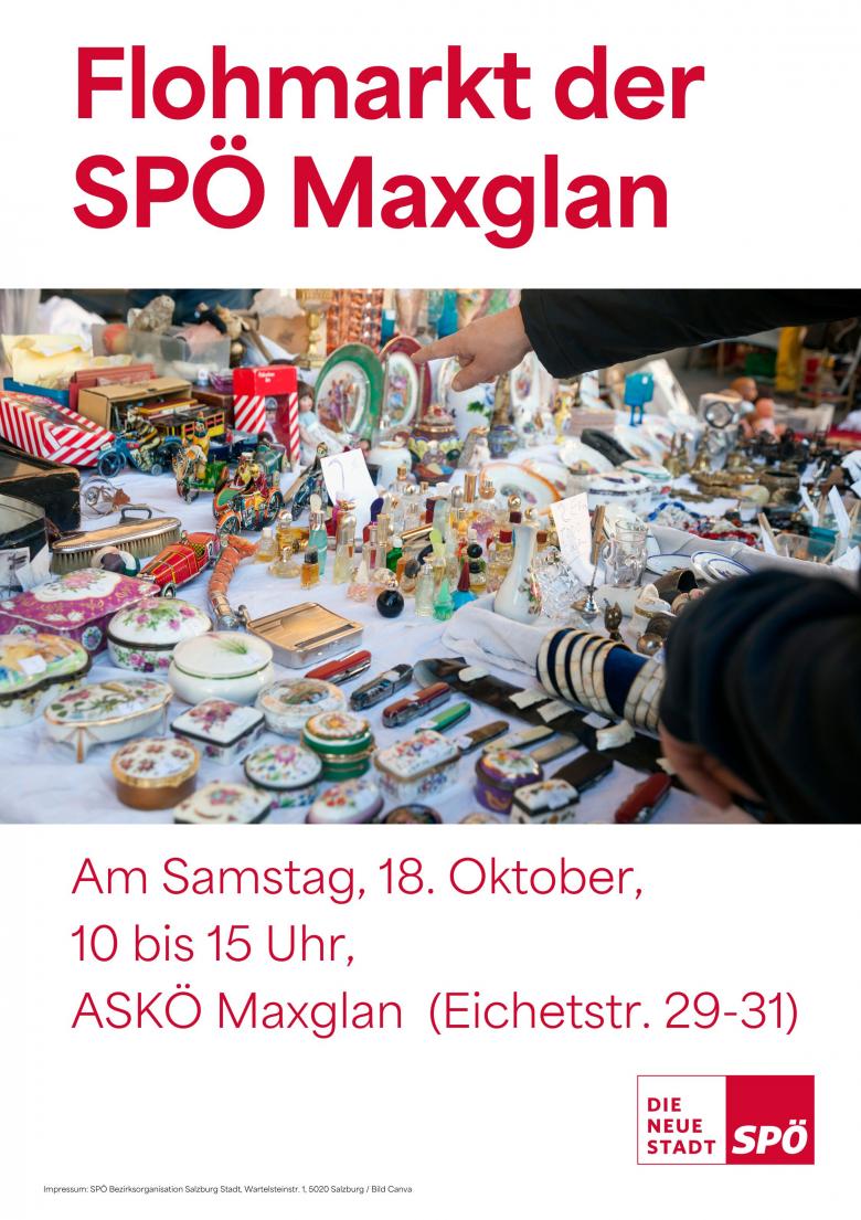 Flohmarkt der SPÖ Maxglan am 18.10.25 Flohmarkt der SPÖ Maxglan am 18.10.25
